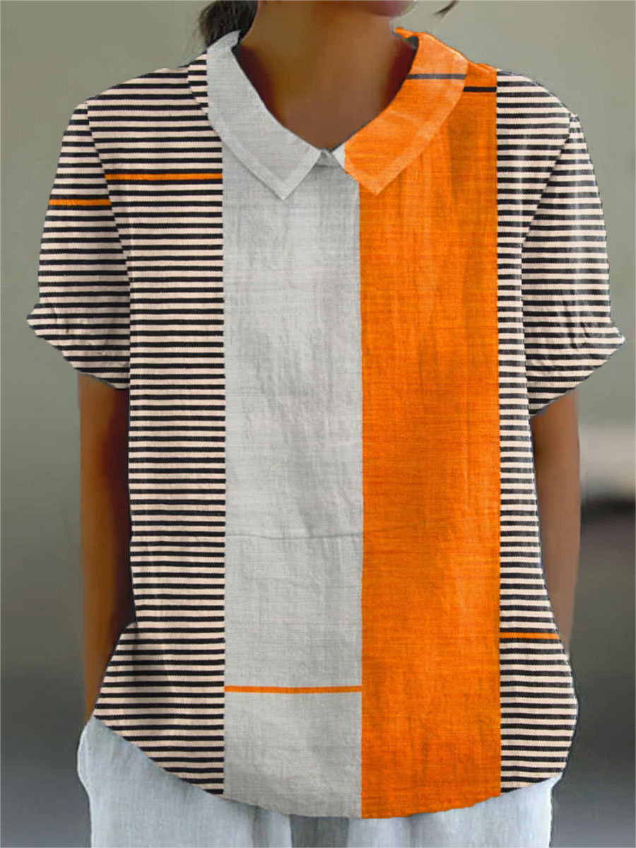 Lena | Color Block Striped Shirt