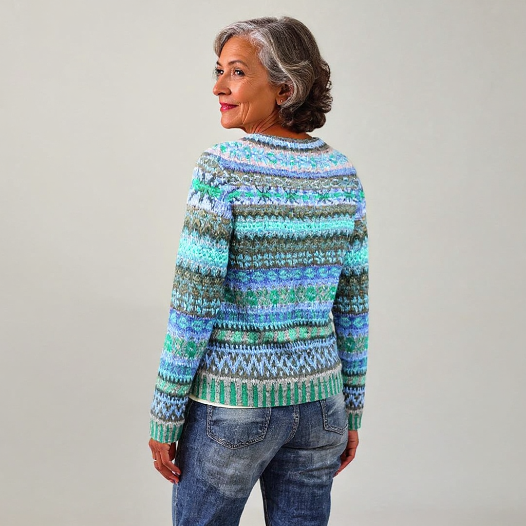 Bente | Warme gebreide trui met vintage dessin