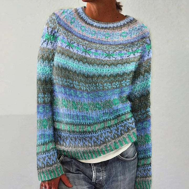 Bente | Warme gebreide trui met vintage dessin