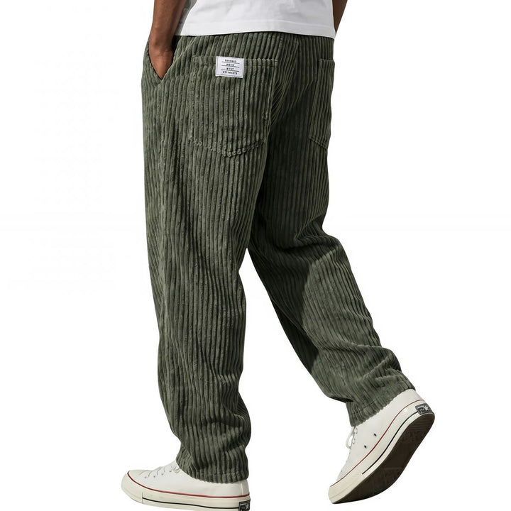 Broek heren | Corduroy broek met elastische taille