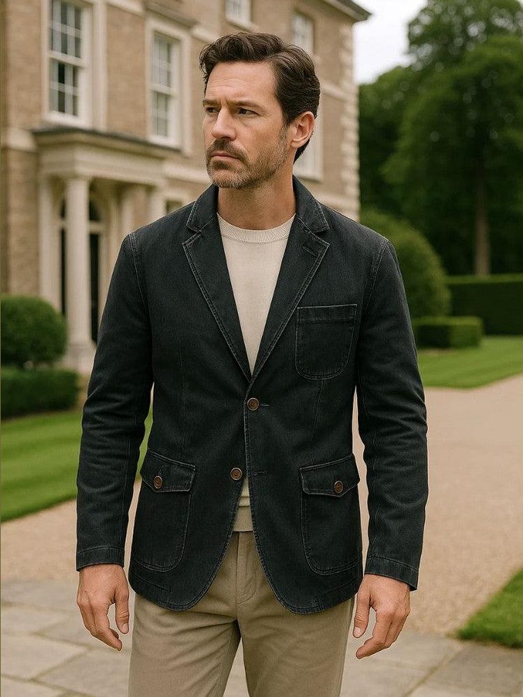 Siebe | Antracietgrijze casual blazer