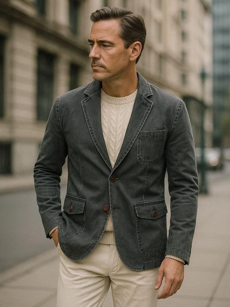 Siebe | Antracietgrijze casual blazer
