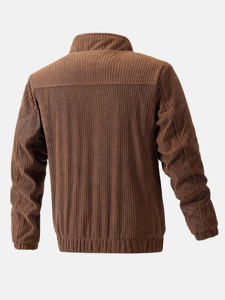 Dave | Corduroy jack met trechterkraag en rits