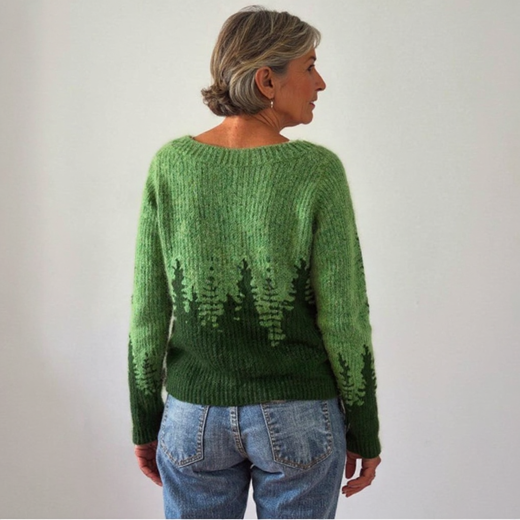 Doortje | Warme gebreide trui met vintage dessin