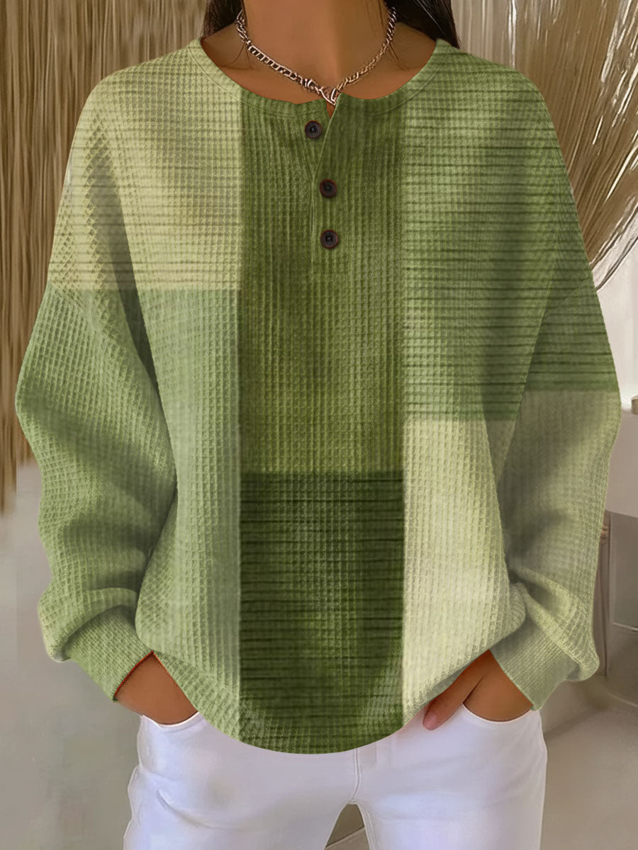 Femke | Patchwork trui in groentinten
