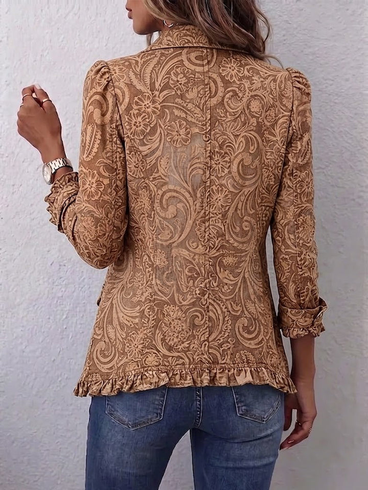 Hanneke | Boho-jasje met bloemenprint en ruchesdetails