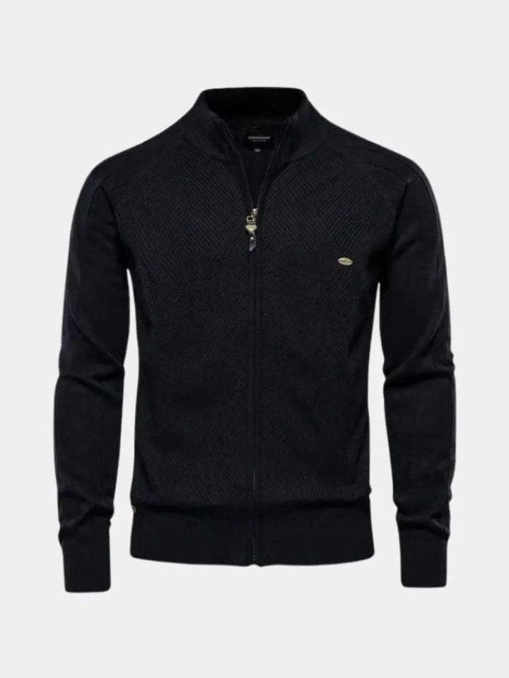 Wiebe | Taupe gebreid vest met rits