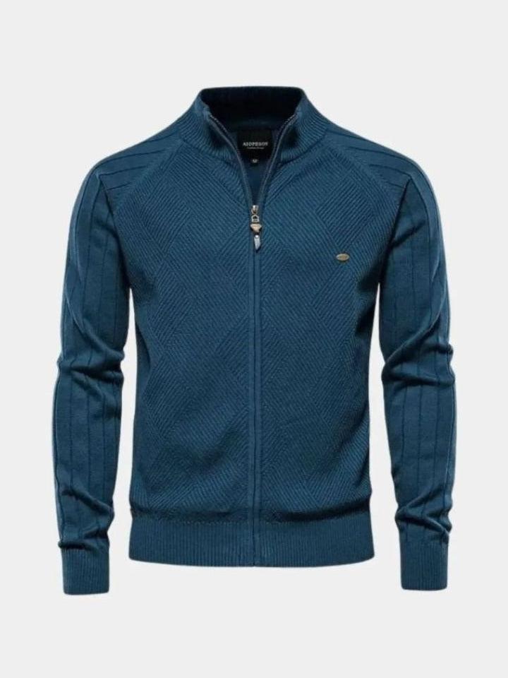 Wiebe | Taupe gebreid vest met rits