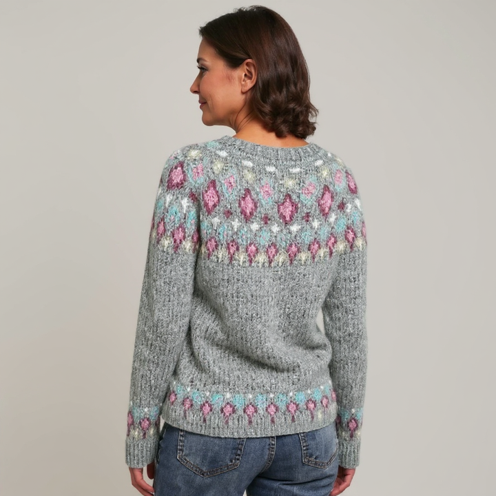 Josien | Warme gebreide trui met vintage dessin