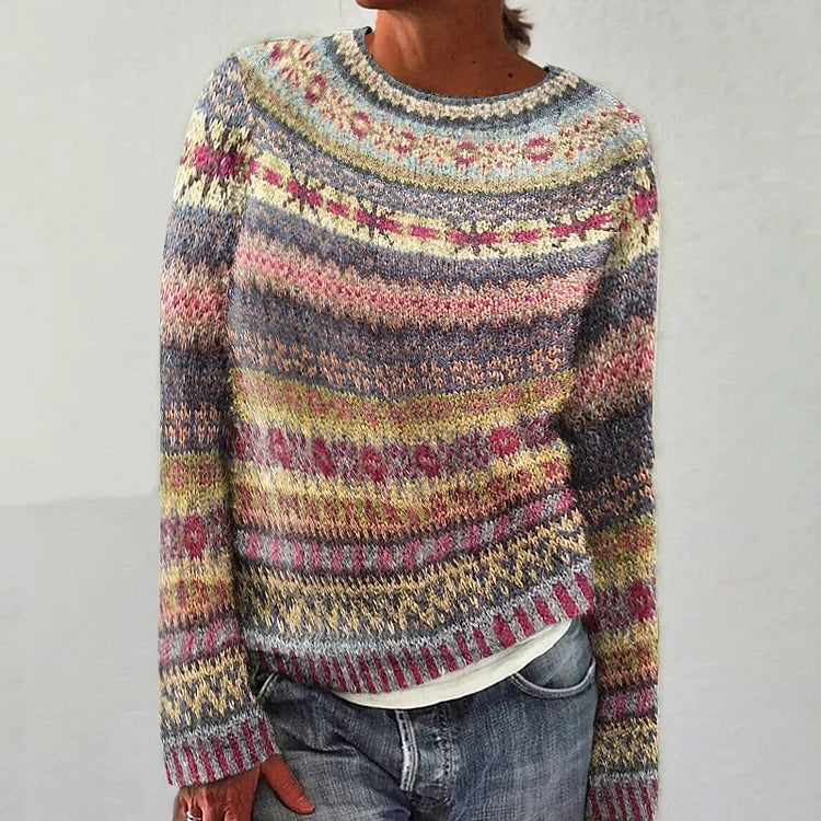 Katinka | Vintage gebreide trui in IJslandse stijl