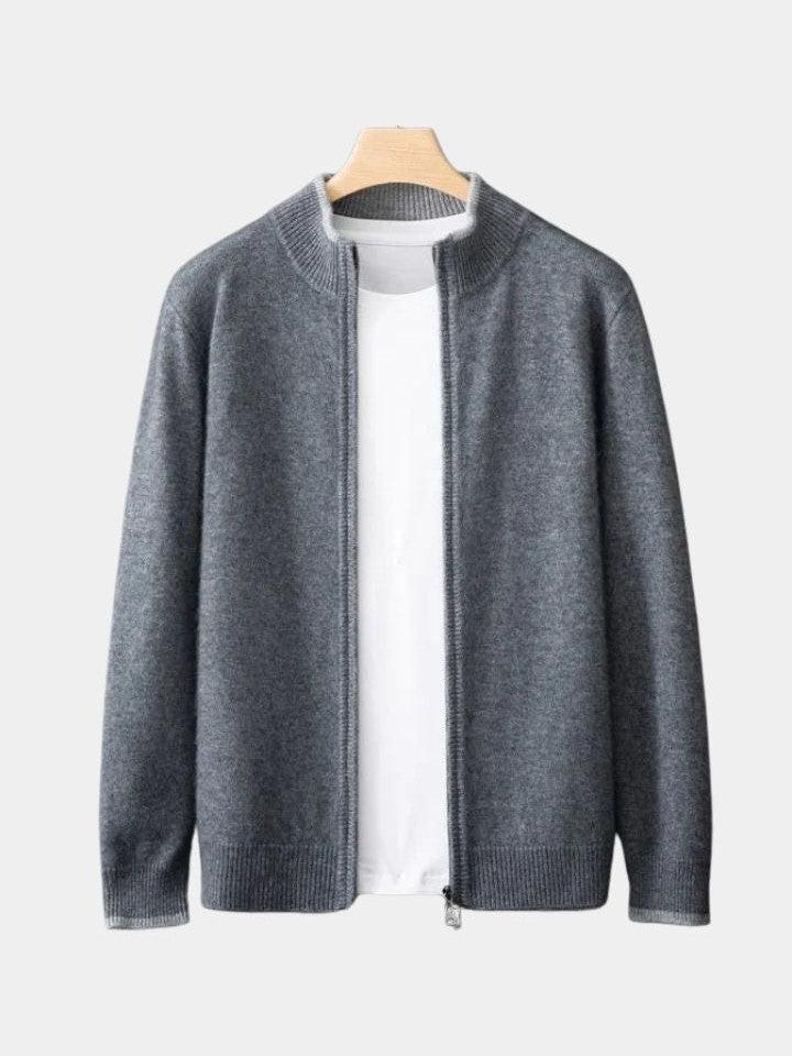 Wilbert | Taupe open gebreid vest