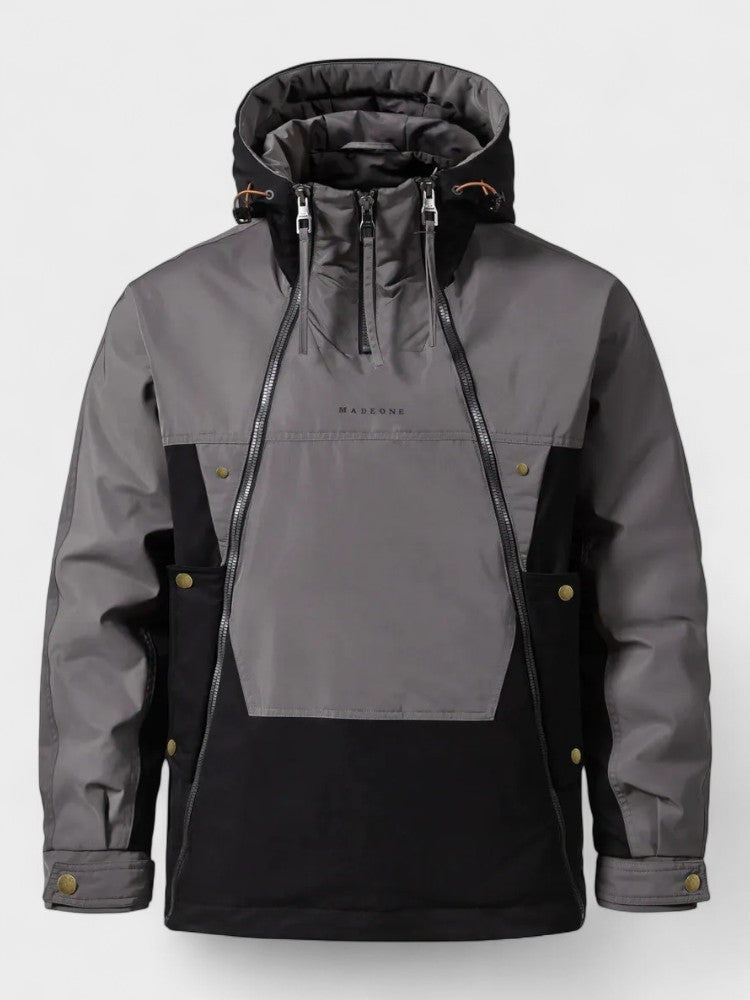 Klaas | Grijze winteranorak met capuchon