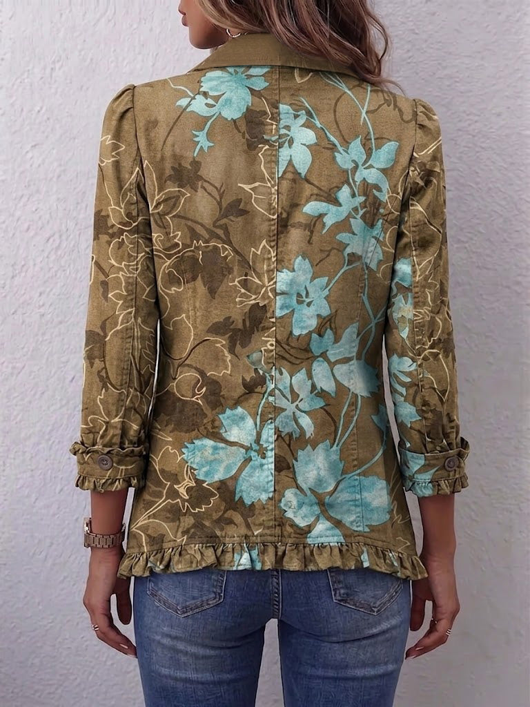 Roos | Vintage boho-jasje met kleurverloop en bloemenprint
