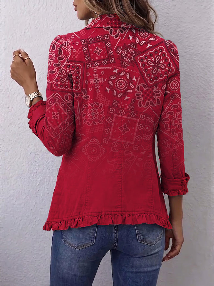 Saskia | Bohemian ruchesjasje met paisley-ombré