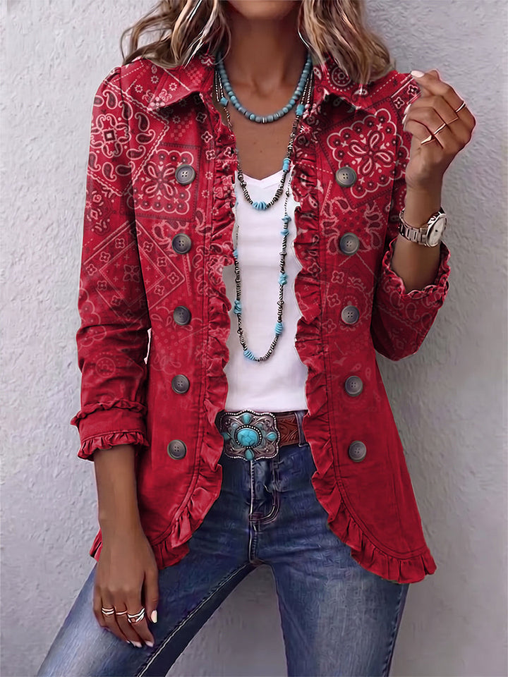 Saskia | Bohemian ruchesjasje met paisley-ombré