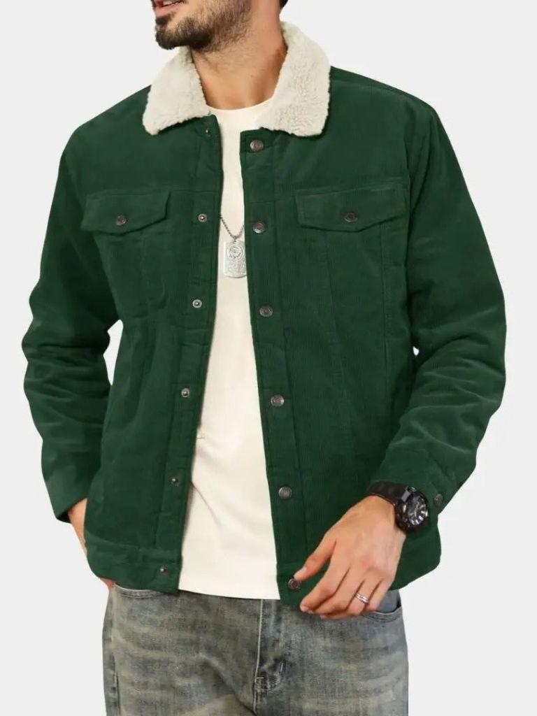 Volkert | Groene jas met teddyvoering