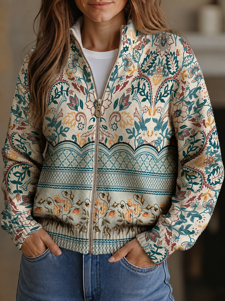 Sybilla™ | Vintage botanische bloemenprint met sierrand