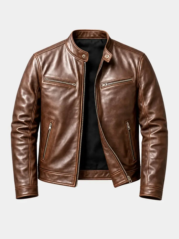Tjerk | Leren jas met vintage look